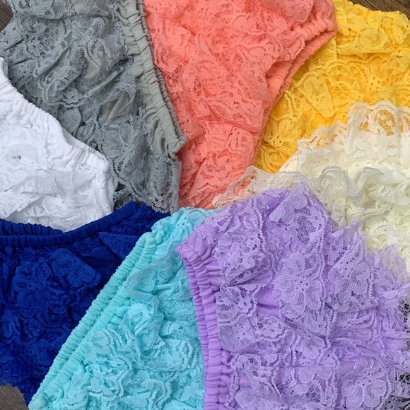 Lace Diaper Cover, Baby Petti Bloomers, Photo Prop, choice of color NEW 0-3 mo - Picture 4 of 6